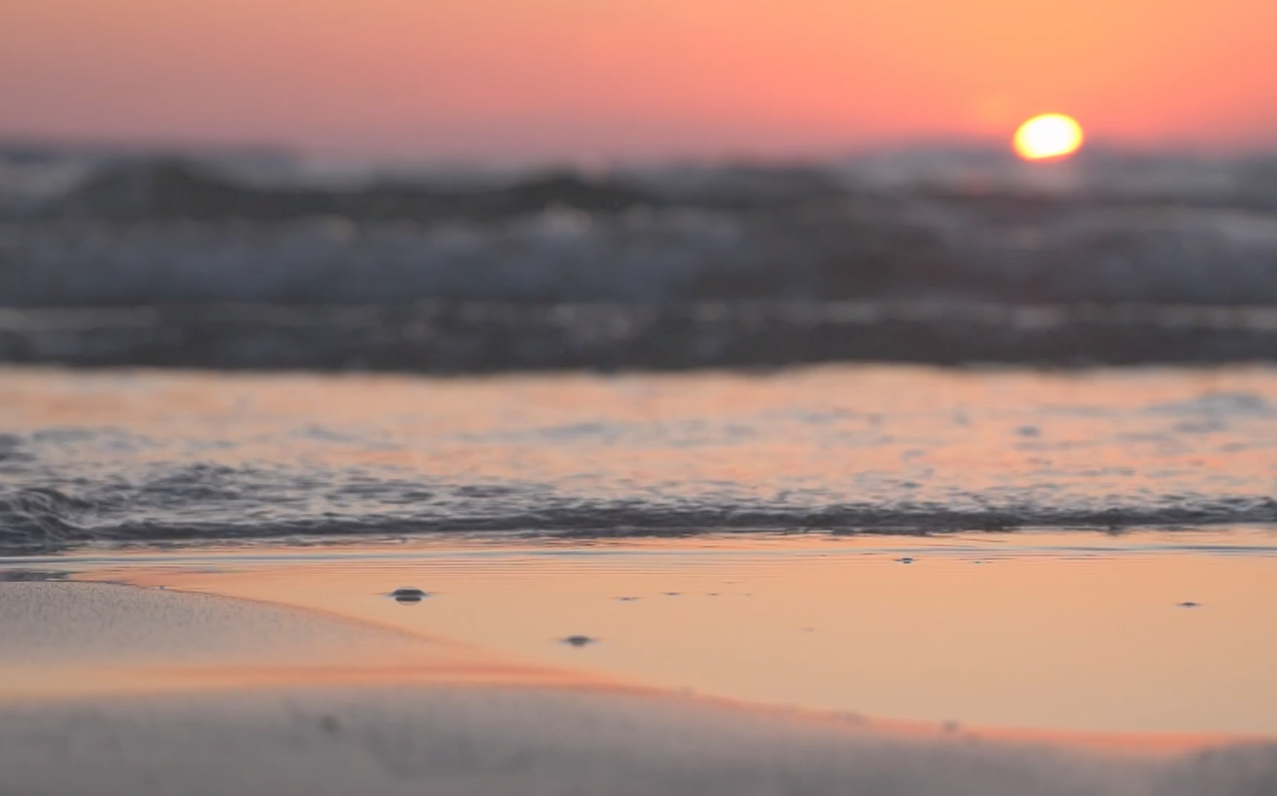 Sunset over a calm shoreline